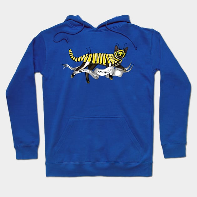 Monarch Cat-erpillar Cat with Banner Hoodie by CarleahUnique